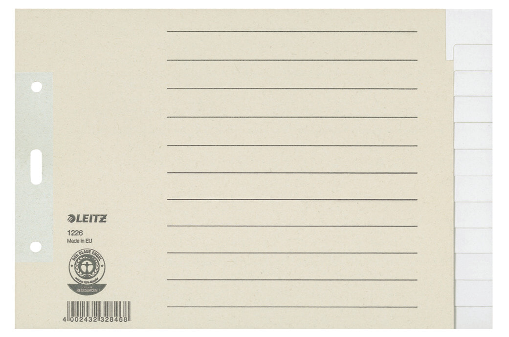 Leitz 12260085 закладка-разделитель Пустой бланк-разделитель Бумага Серый