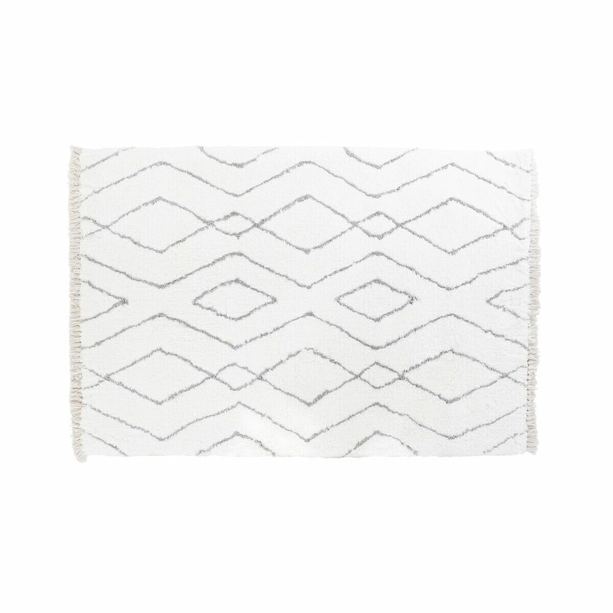 Carpet DKD Home Decor White Grey Rhombus Scandi Ø 9,4 cm 120 x 180 x 3 cm