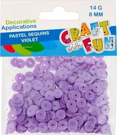 Craft with Fun CF SEQUINS PASTEL BUTTON 8MM VIOLET PBH 40/400
