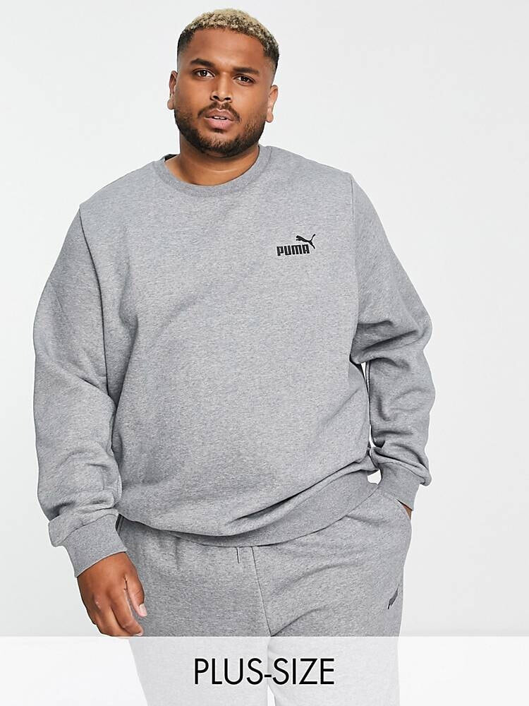 Puma PLUS – Essentials – Sweatshirt in Grau mit kleinem Logo