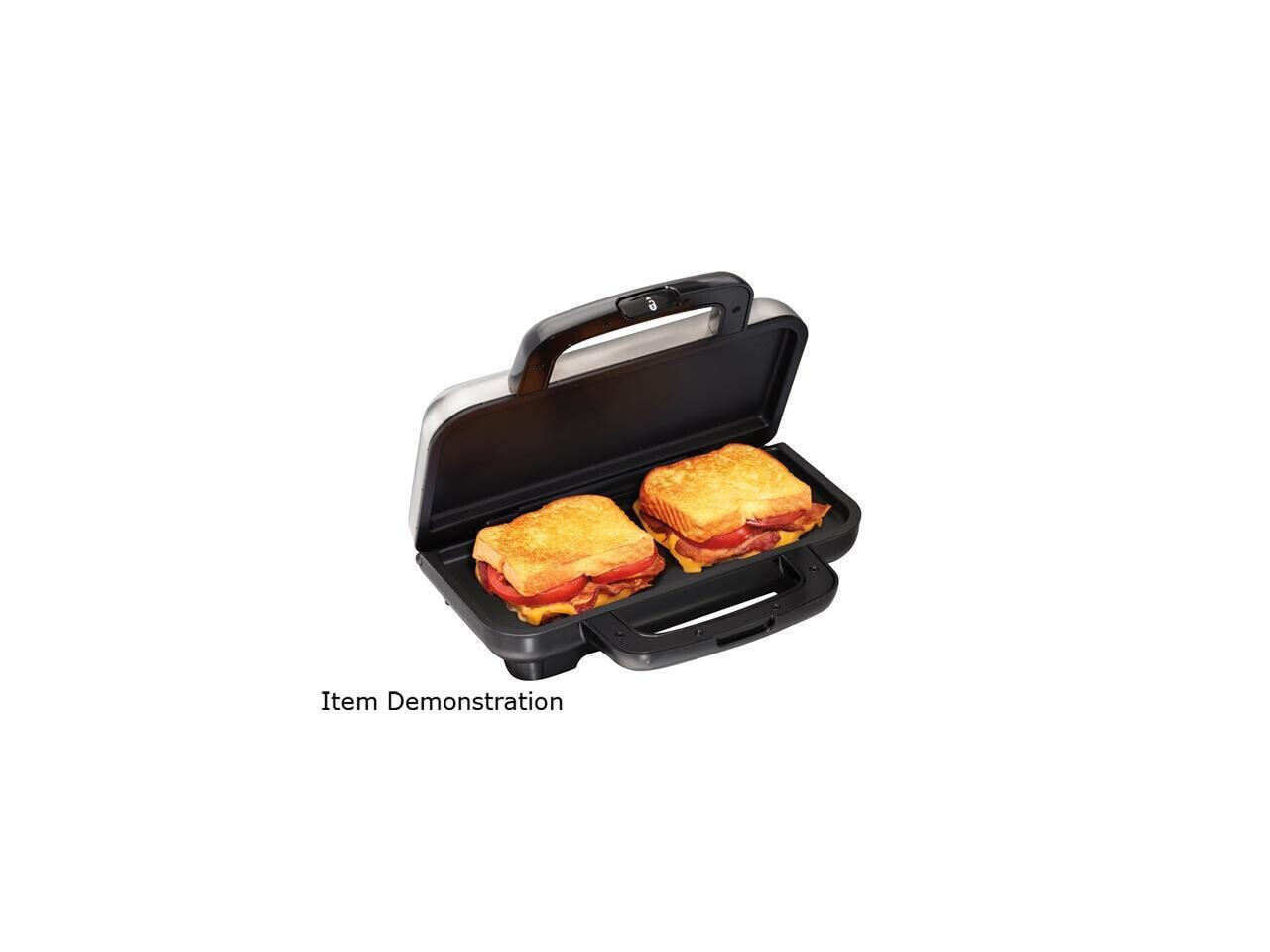 Proctor Silex Deluxe Hot Sandwich Maker, Nonstick Plates, Stainless Steel 25415P