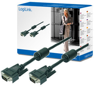 LogiLink VGA, M/M, 10m VGA кабель VGA (D-Sub) Черный CV0016