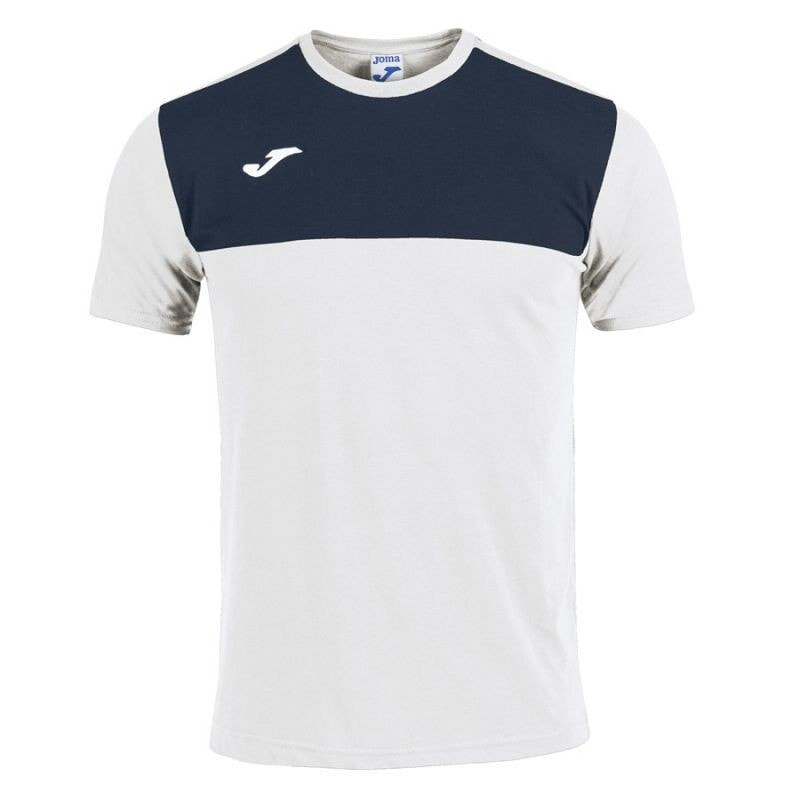 Мужская футболка спортивная белая синяя с логотипом T-shirt Joma Winner M 101683.203