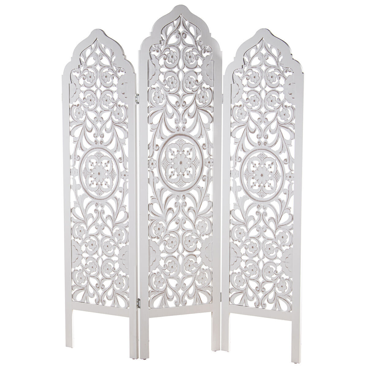 Folding screen Alexandra House Living White Wood 135 x 184 x 2 cm