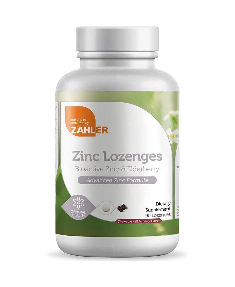 Zahler zinc Lozenges with Elderberry, Antioxidant Supplement - 90 Lozenges