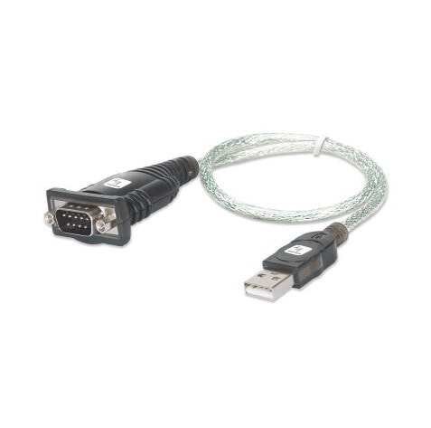 Techly IDATA-USB-SER-2T кабельный разъем/переходник USB A RS232 9-pin Черный, Прозрачный
