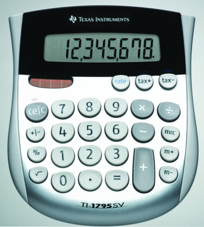 Texas Instruments TI-1795 SV калькулятор Настольный Базовый Черный, Серебристый, Белый 5817950