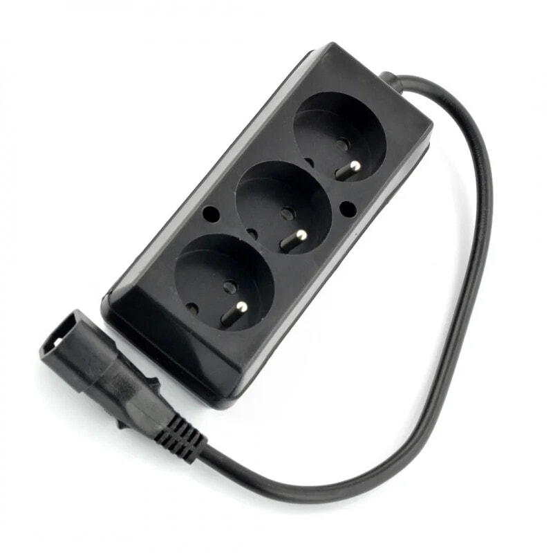 Power strip with IEC connector - 3 sockets