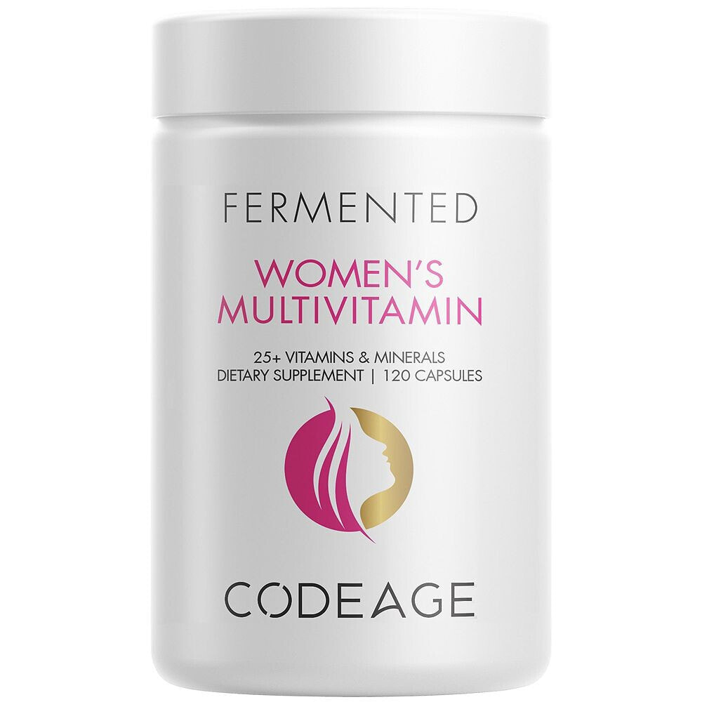 Women's Fermented Multivitamin, 25+ Vitamins & Minerals, Probiotics, Digestive Enzymes, Daily Supplement - 120ct