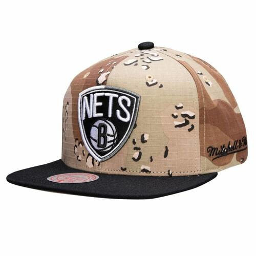 Мужская бейсболка с логотипом Mitchell&Ness Czapka z daszkiem Mitchell & Ness NBA Choco Camo HWC Brooklyn Nets