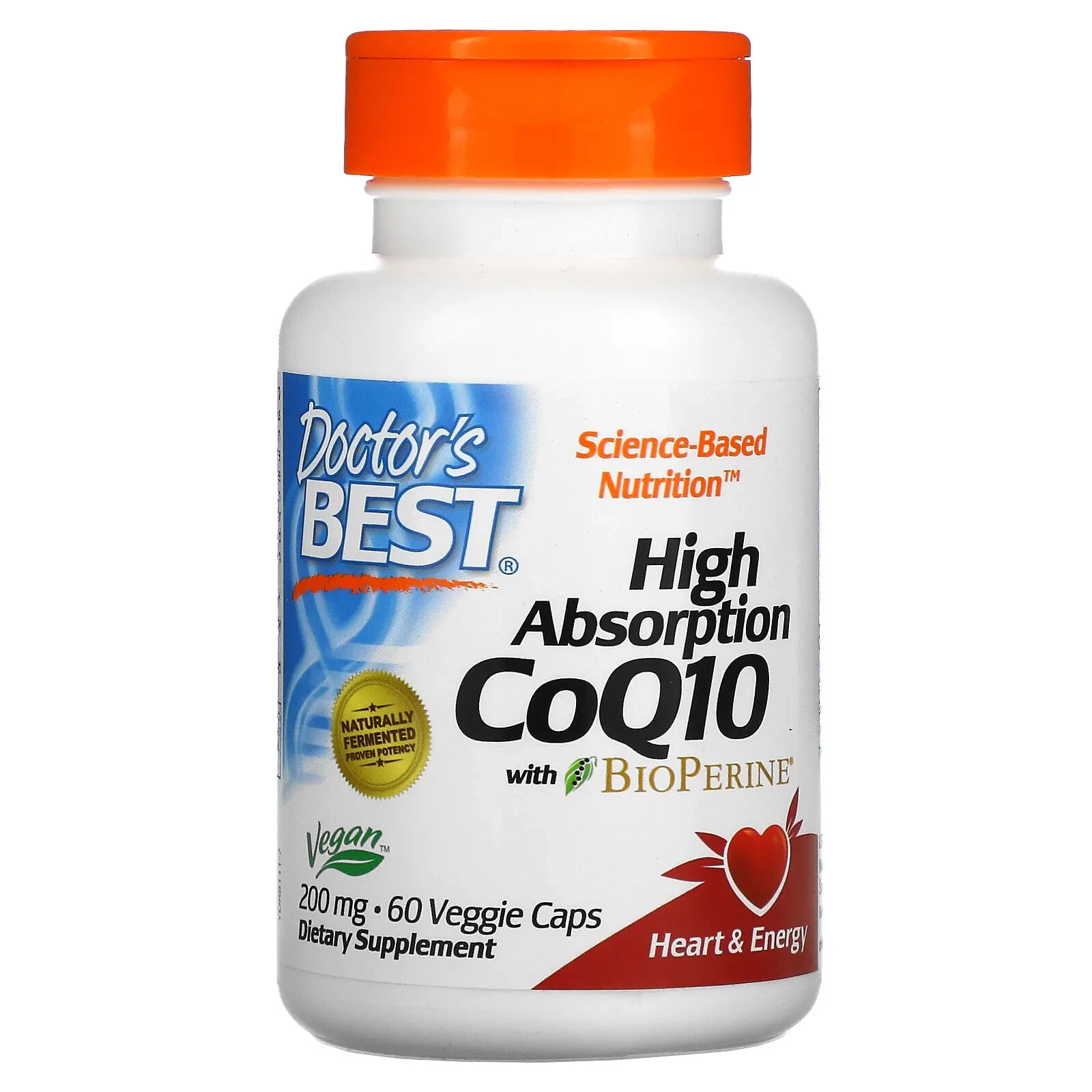 Doctor's Best, High Absorption CoQ10 with BioPerine, 400 mg, 180 Veggie Caps