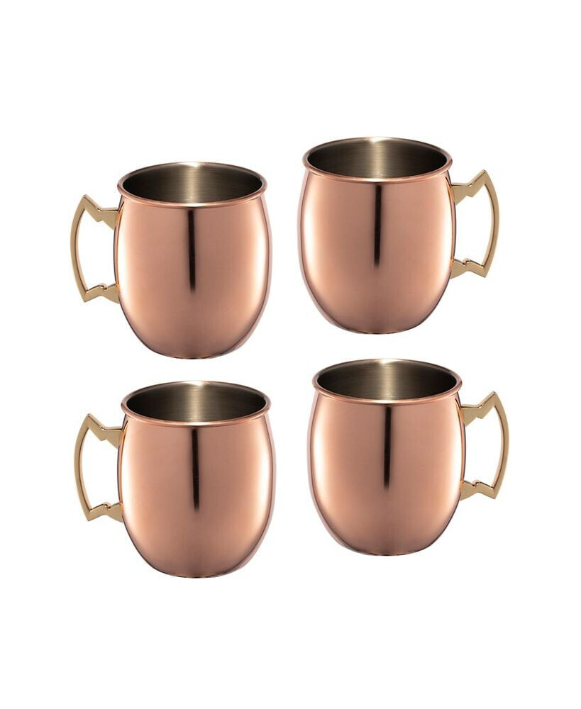 Cambridge smooth Copper Moscow Mule Mugs, Set of 4