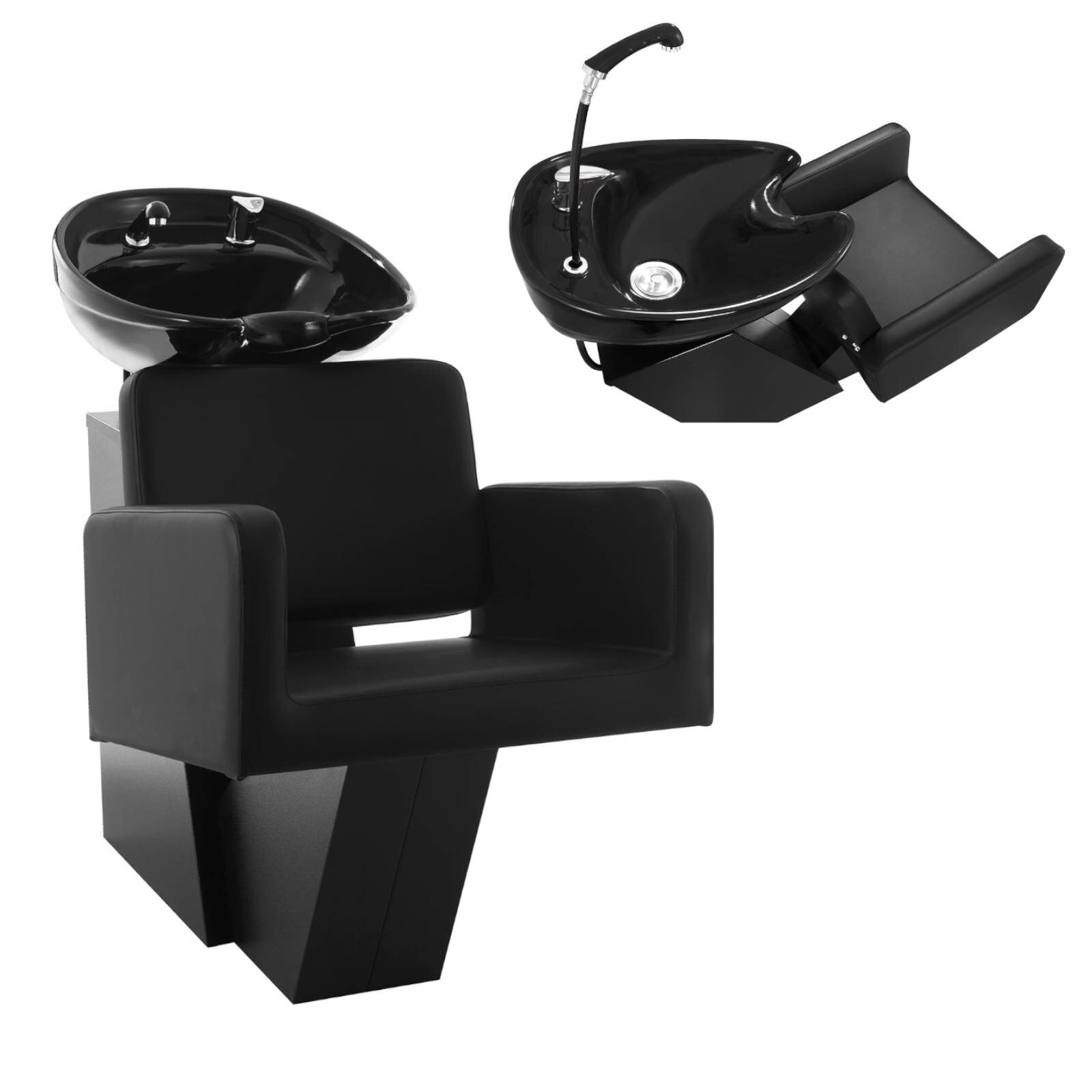 Washer, wash-basin with chair, Physa TERMOLI hairdressing black