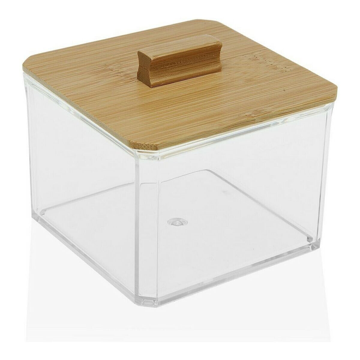 Box with cover Versa Bamboo polystyrene (9 x 8,5 x 9 cm)