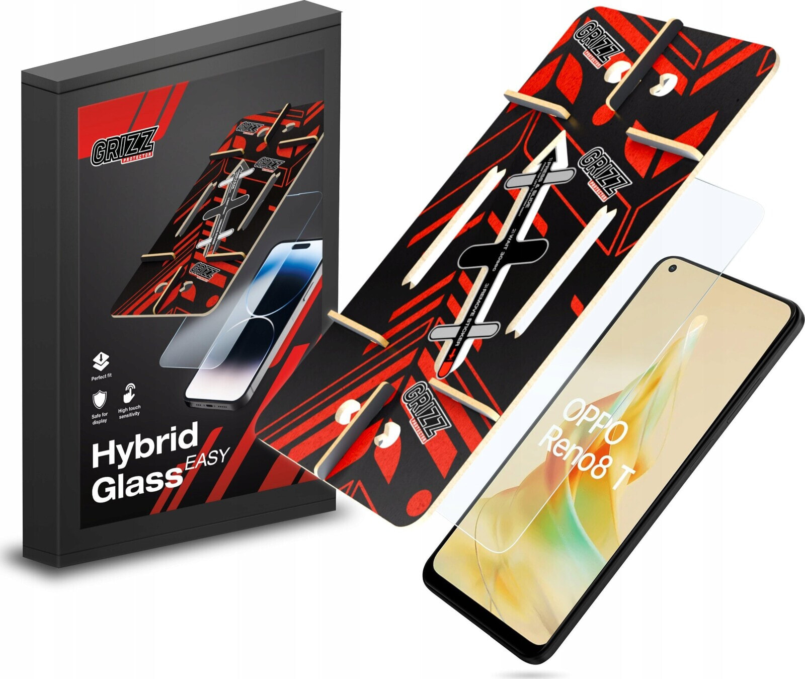 GrizzGlass Szkło hybrydowe GrizzGlass HybridGlass Easy do Oppo Reno 8T