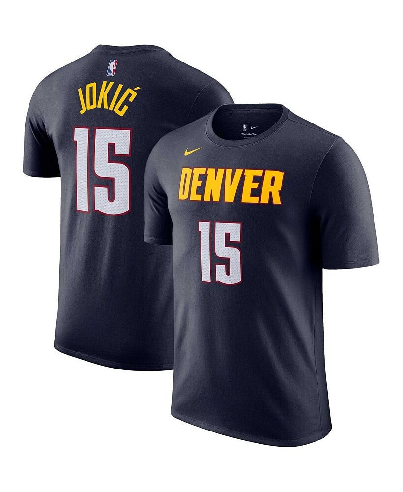 Nike men's Nikola Jokic Navy Denver Nuggets Icon 2022/23 Name and Number Performance T-shirt