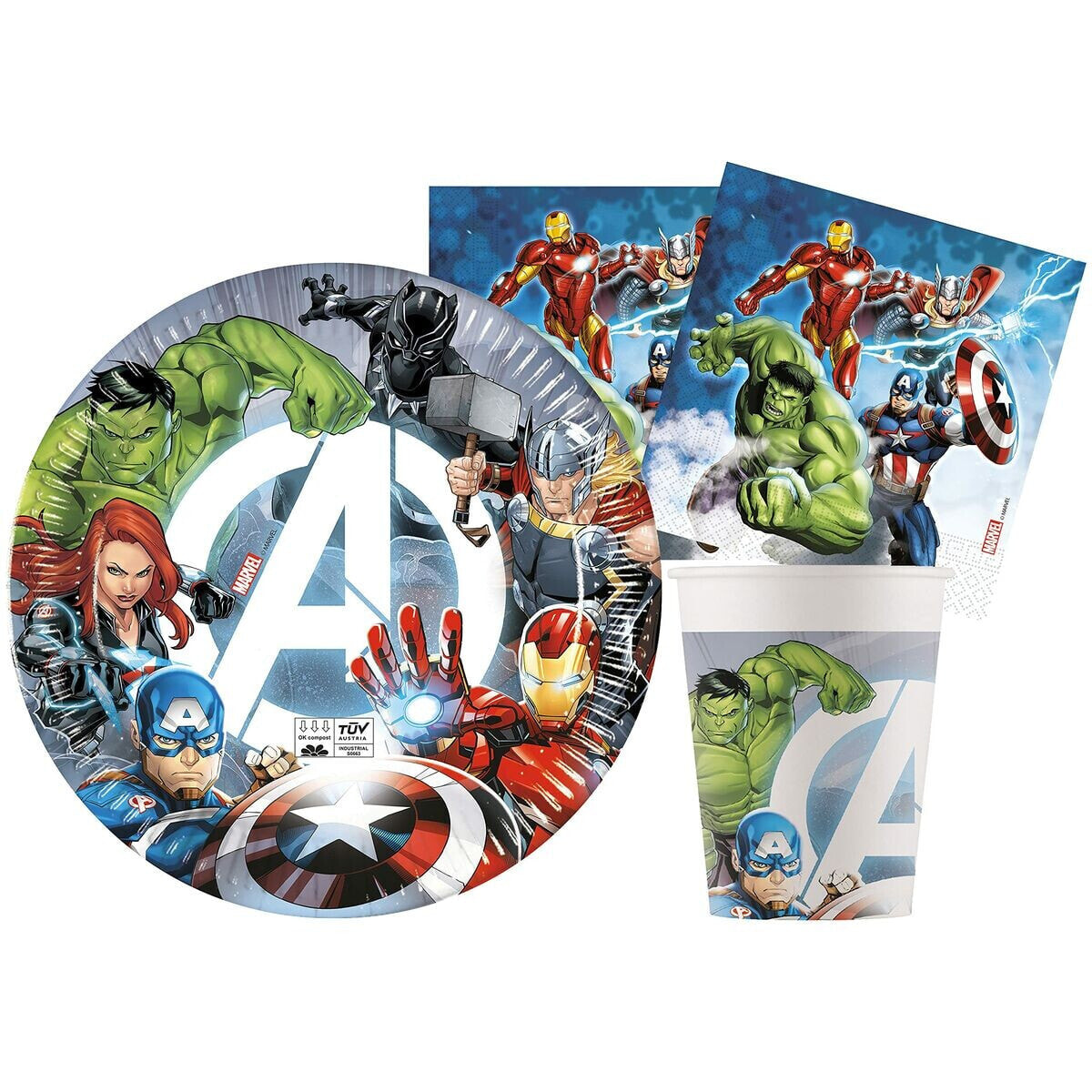 Набор предметов для вечеринки The Avengers Разноцветный (Пересмотрено A)