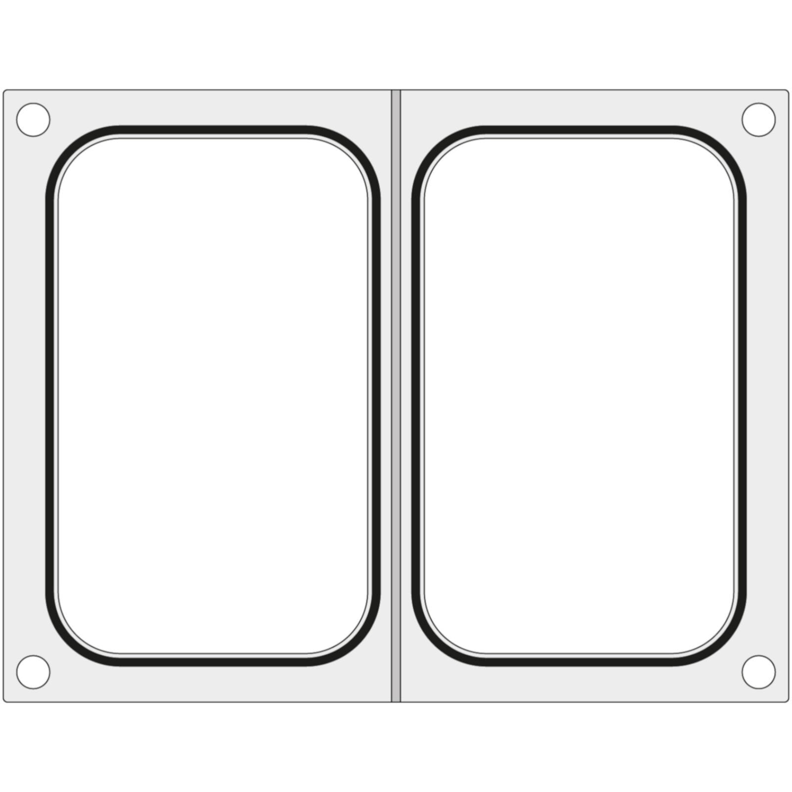 Mat template for CAS CDS-01 welding machine for two trays, 178x113 mm containers - Hendi 805350