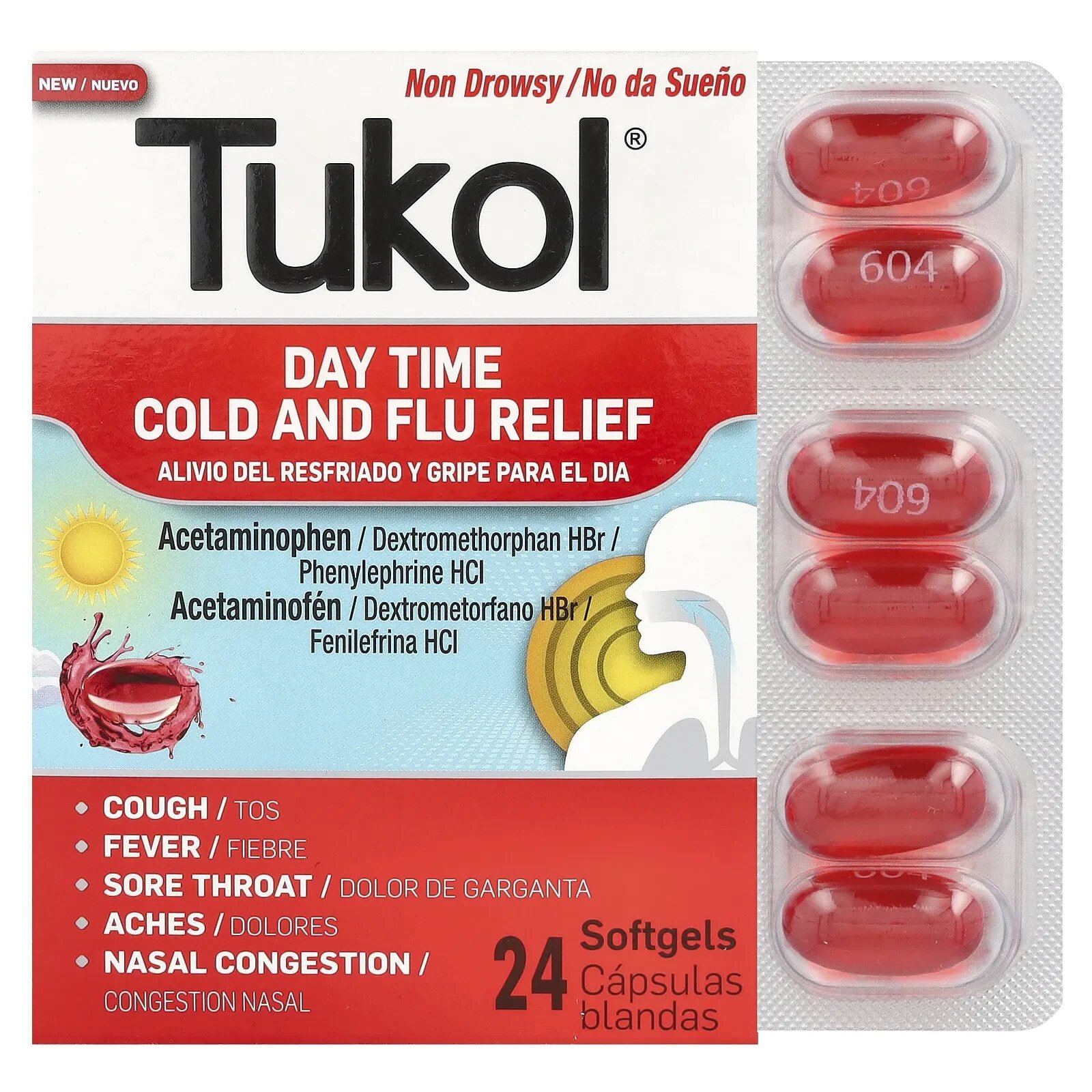 Day Time Cold and Flu Relief, 24 Softgels