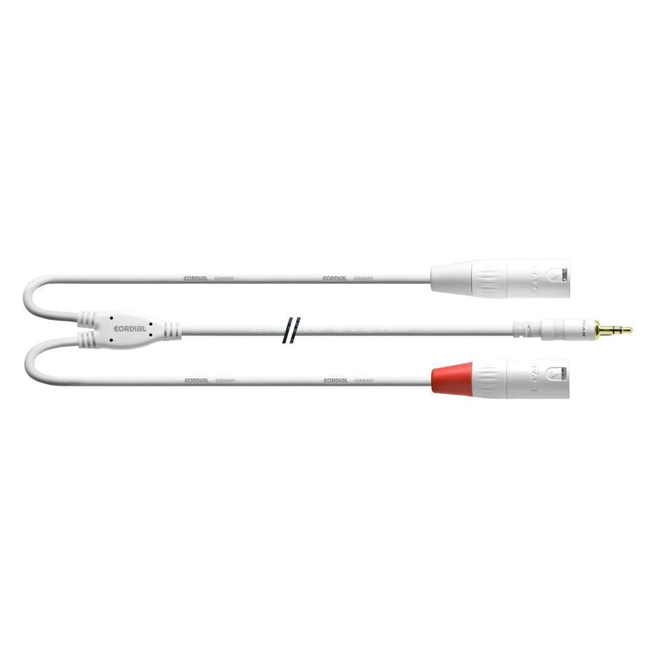 Cordial CFY 3 WMM-SNOW Y-Audio Cable XLR male 3m Rean