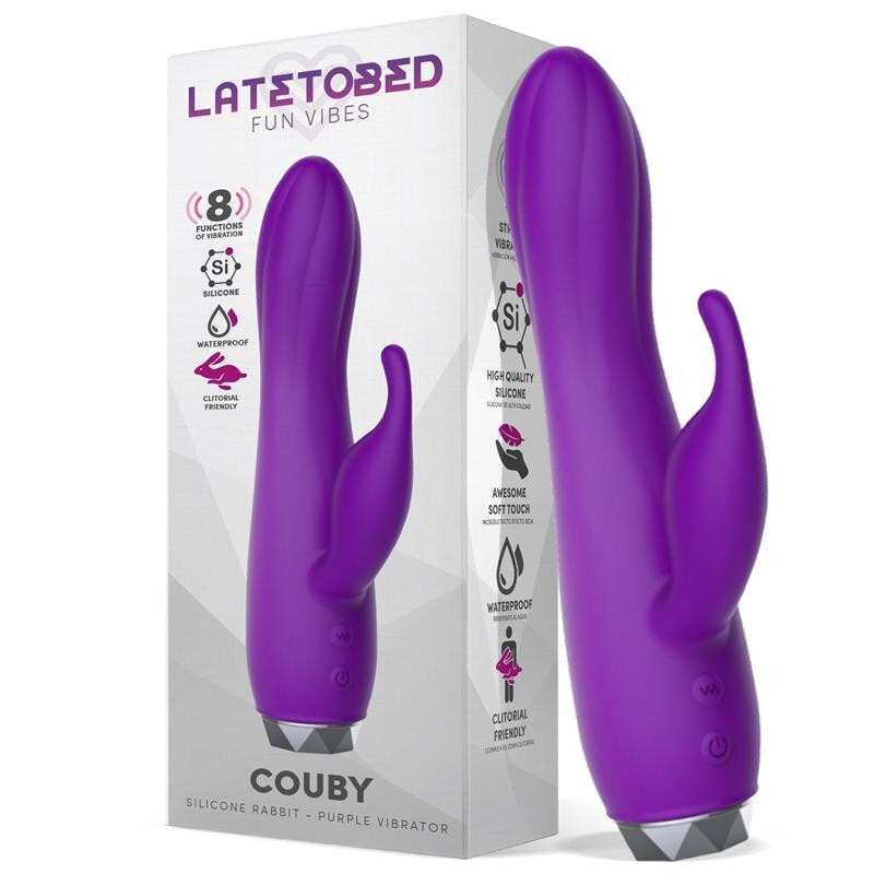 Вибратор LATETOBED Couby Silicone Rabbit Purple Vibrator