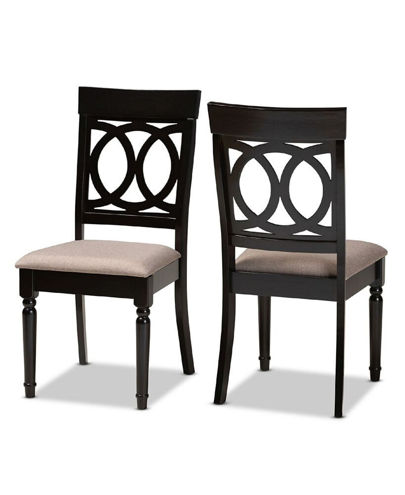 Baxton Studio lucie Modern and Contemporary Fabric Upholstered 2 Piece Dining Chair Set Set