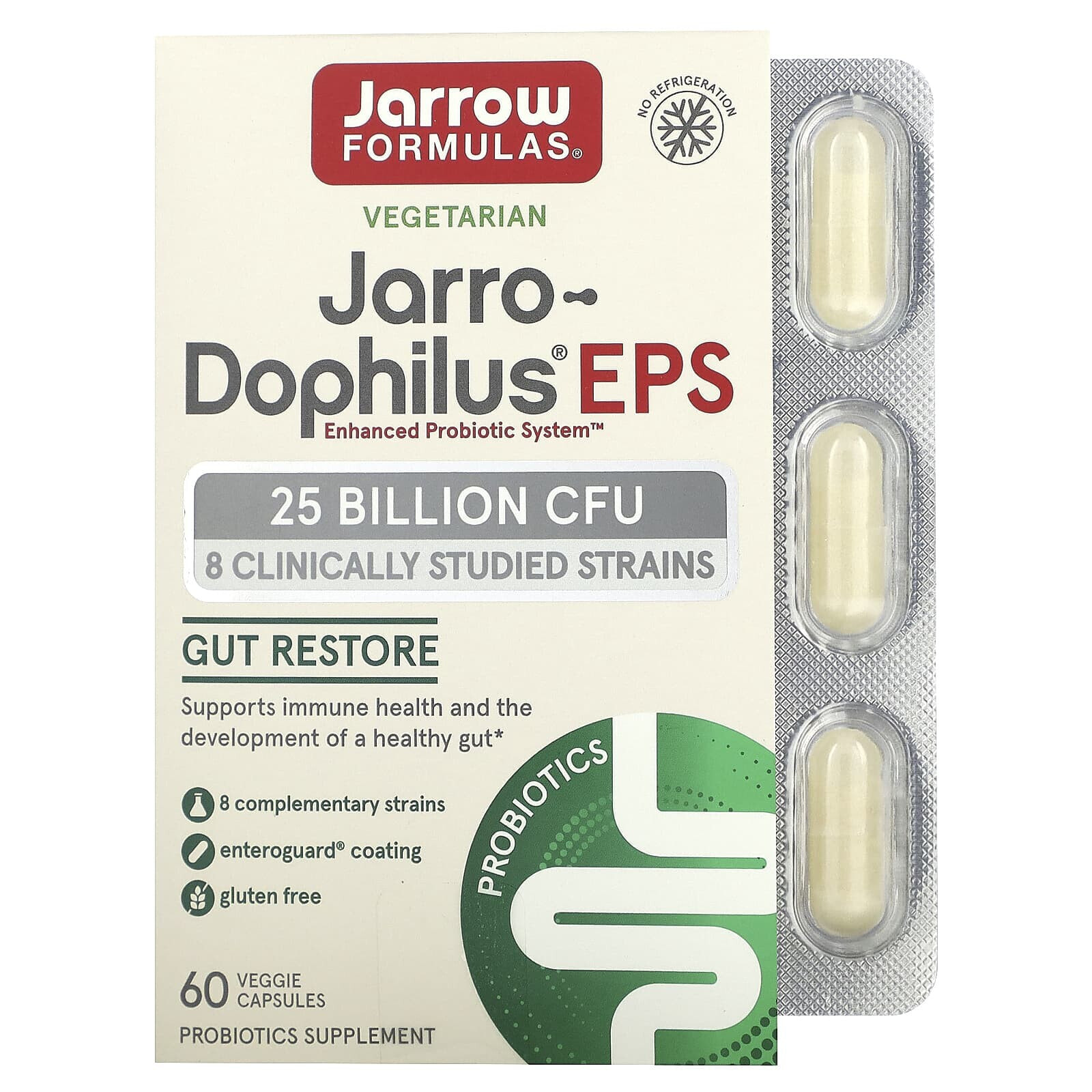 Jarrow Formulas, Jarro-Dophilus EPS, 25 миллиардов, 30 вегетарианских капсул