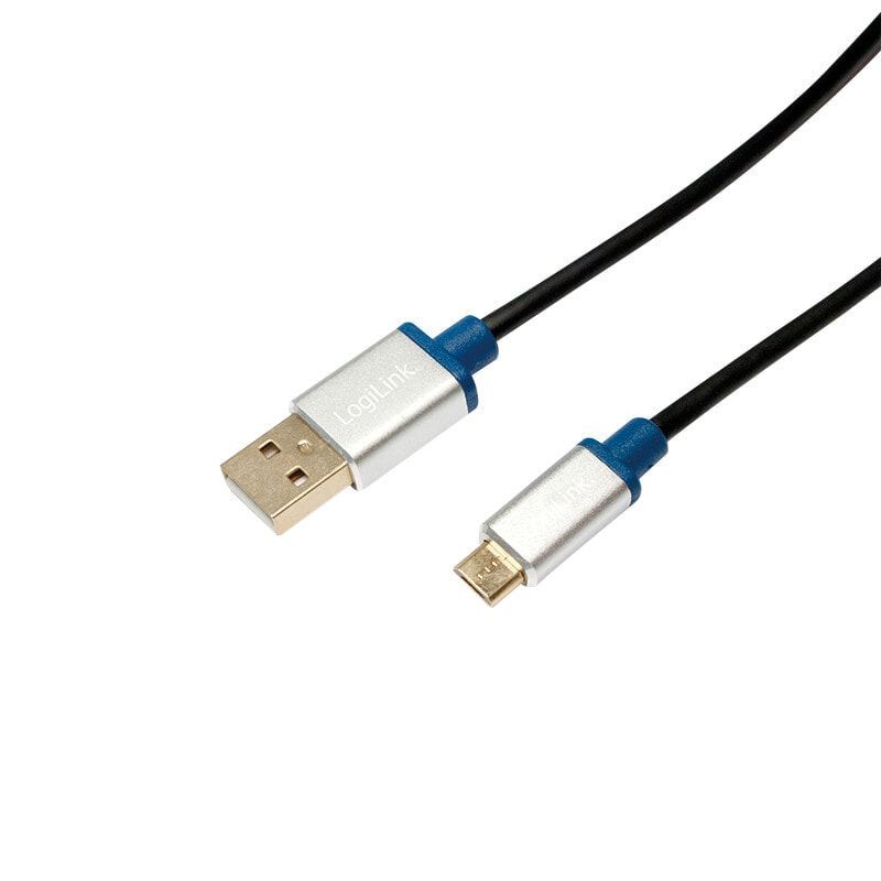 LogiLink 1m, USB2.0-A/USB2.0 Micro-B USB кабель 2.0 USB A Micro-USB B Черный BUAM210