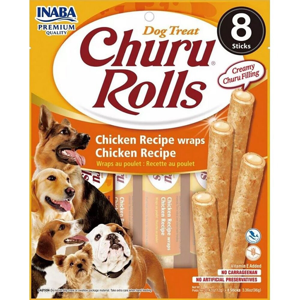 CHURU Rolls Recipe Chicken 12g Dog Snack 8 Units