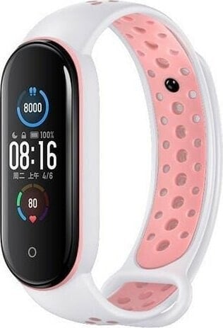 Beline Beline pasek Design Mi Band 7/6/5 biało-różowy /white-pink