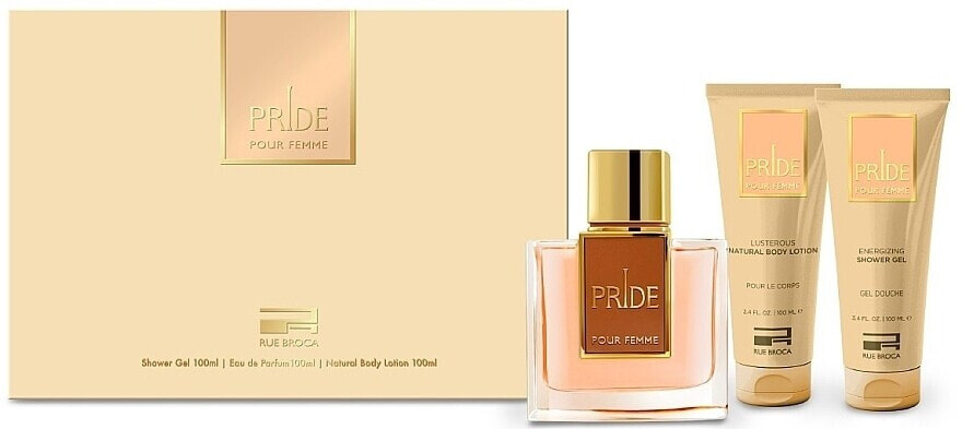 Rue Broca Pride Pour Femme - Duftset (Eau de Parfum 100ml + Duschgel 100ml + Körperlotion 100ml)