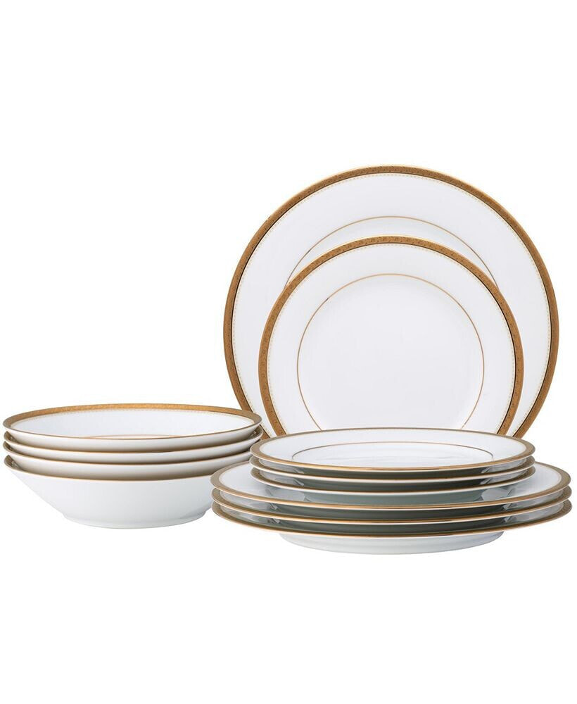 Noritake charlotta Gold 12 Pc Dinnerware Set