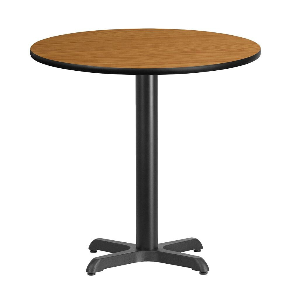 Flash Furniture 30'' Round Natural Laminate Table Top With 22'' X 22'' Table Height Base