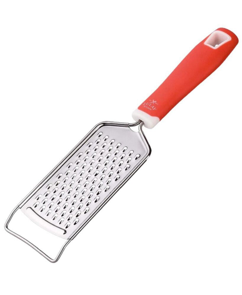 Zulay Kitchen professional Stainless Steel Flat Handheld Cheese Grater (Red)