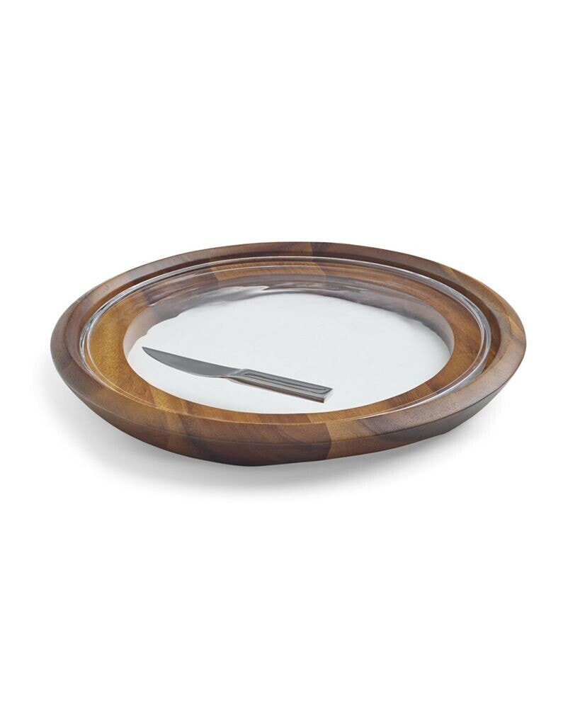 Nambé cooper Cheese Tray with Knife