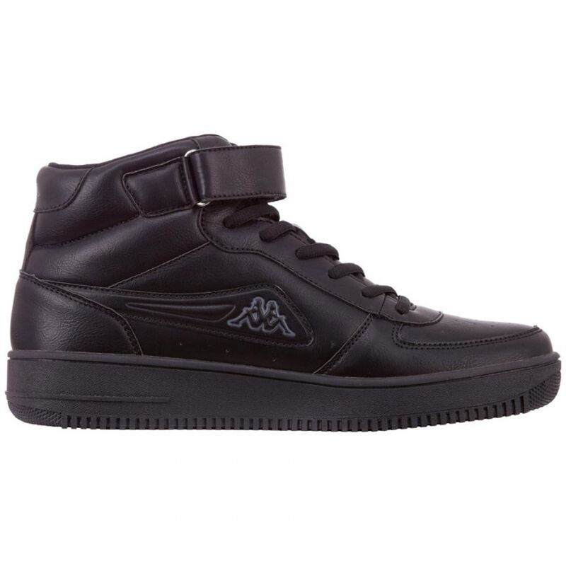 Мужские кроссовки повседневные черные кожаные высокие демисезонные Kappa Bash Mid U 242610 1116 shoes