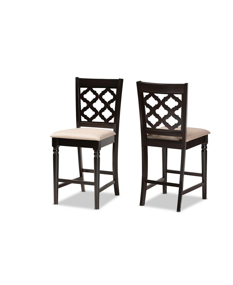 Baxton Studio ramiro Modern and Contemporary Transitional Wood Counter Stool Set, 2 Piece