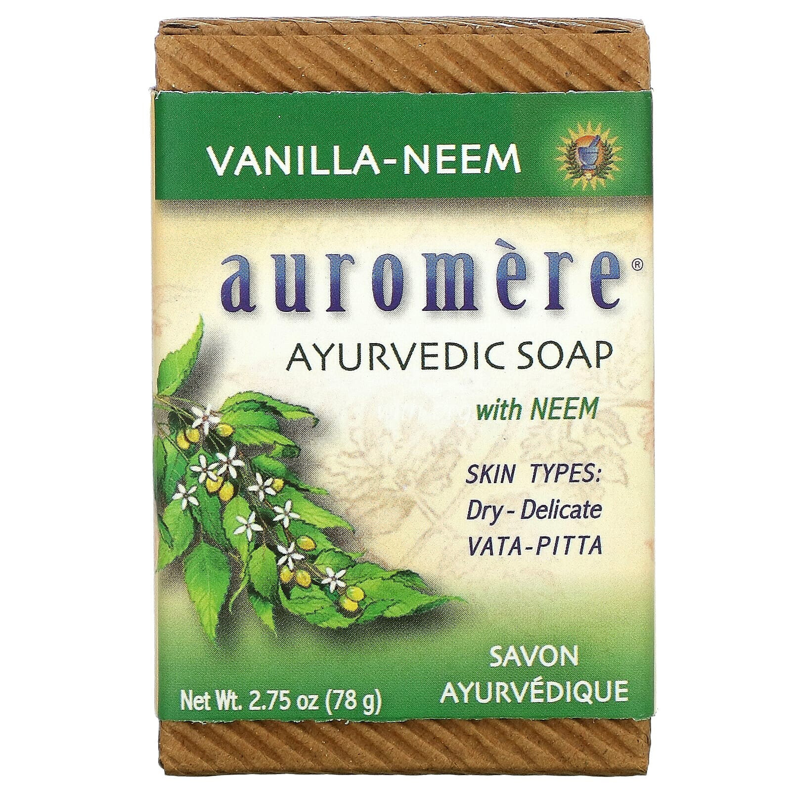 Ayurvedic Bar Soap with Neem, Vanilla-Neem, 2.75 oz (78 g)