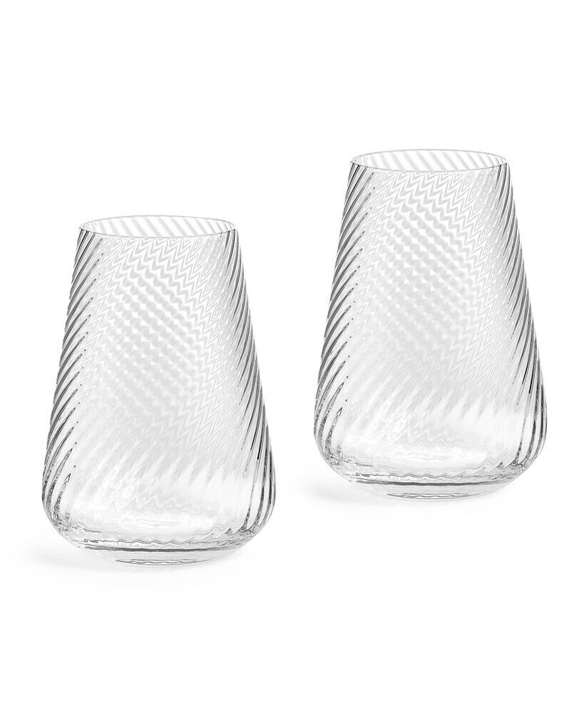 Vera Wang Wedgwood swirl Highball Glass, Set of 2