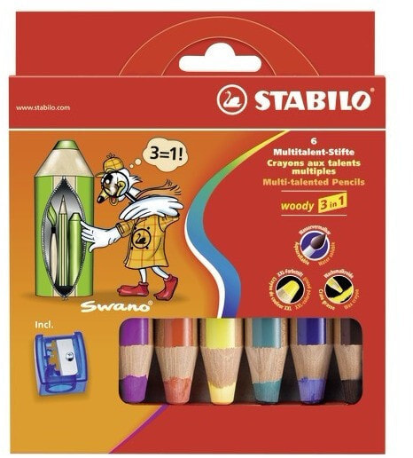 STABILO woody 3 in 1 цветной карандаш 6 шт Мульти 8806-2