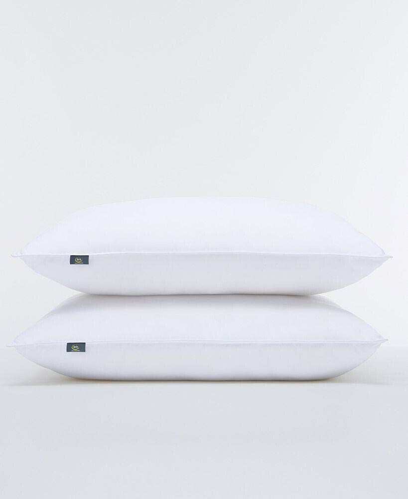 Serta simply Clean Medium Density 2 Piece Pillow Set, Queen
