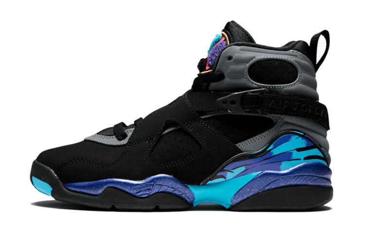 Jordan Air Jordan 8 Retro Aqua 高帮 复古篮球鞋 GS 黑蓝 2015 / Кроссовки Jordan Air Jordan 8 Retro Aqua GS 2015 305368-025