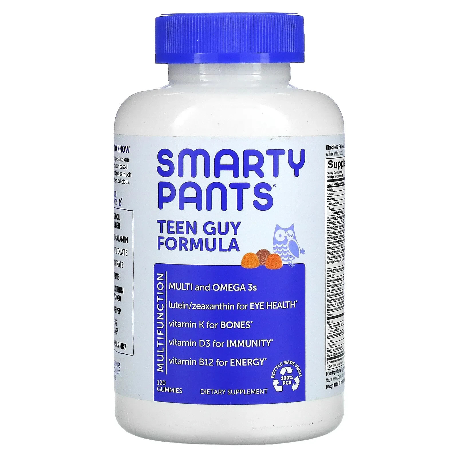 СмартиПэнтс, мультивитамины для мальчиков-подростков, лимон и лайм, вишня, апельсин, 120 жевательных таблеток