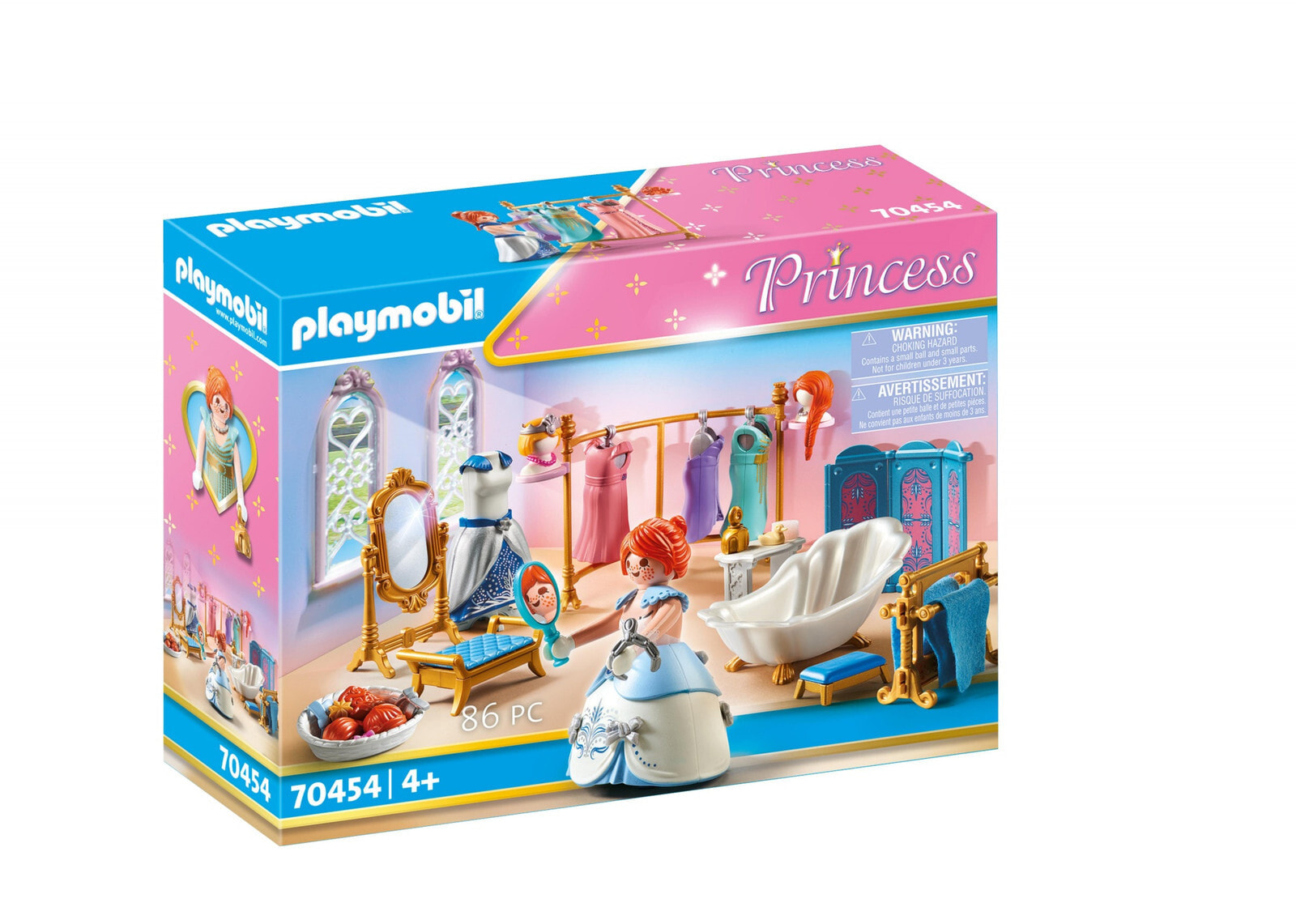 Игровой набор с элементами конструктора Playmobil Princess 70454 Гардеробная с ванной