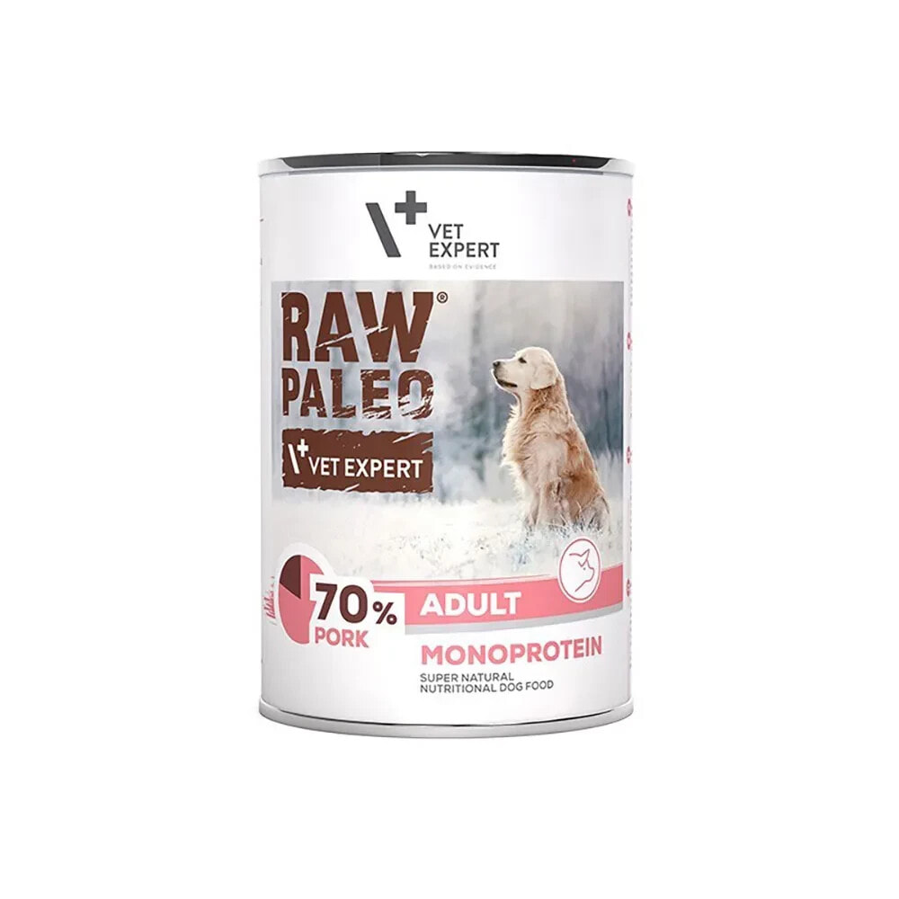 RAW PALEO Adult monoprotein pork wet dog food 400g