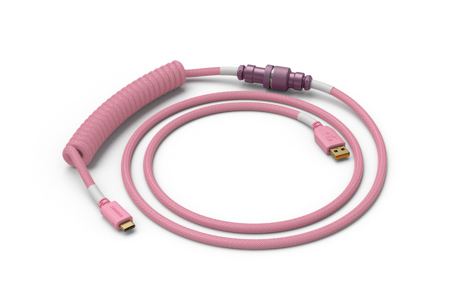 Glorious PC Gaming Race Coiled - Pink - 1.37 m - Glorious PC Gaming Race - 1 pc(s) - Braided - USB Type-A - USB Type-C