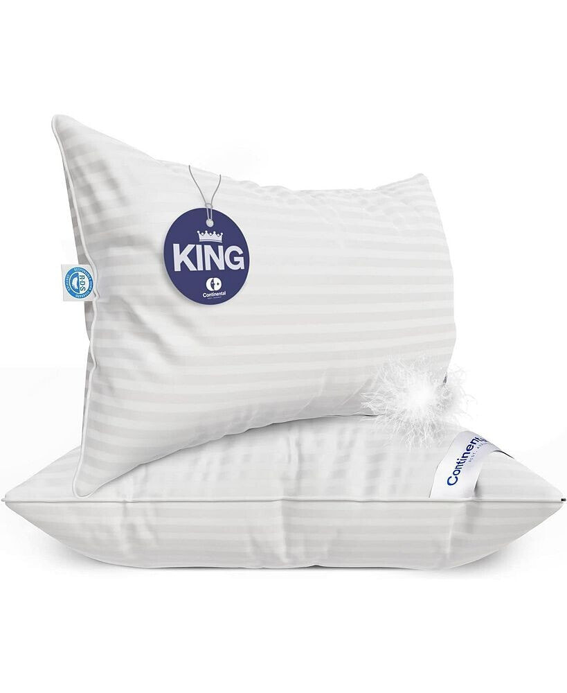 Continental Bedding firm Comfort with 700 Fill Power - King Size Set of 2