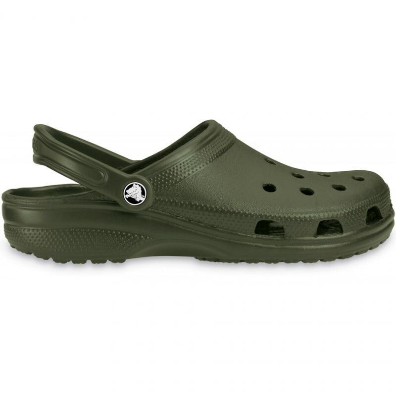 Мужские шлепанцы зеленые резиновые пляжные закрытые Crocs Classic khaki 10001 309 shoes