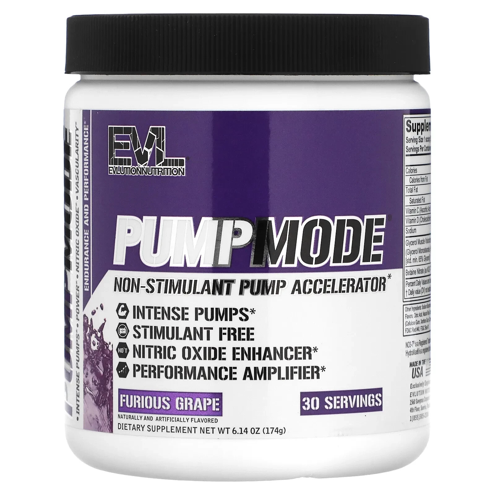 EVLution Nutrition, PumpMode, Non-Stimulant Pump Accelerator, Unflavored, 4.44 oz (126 g)