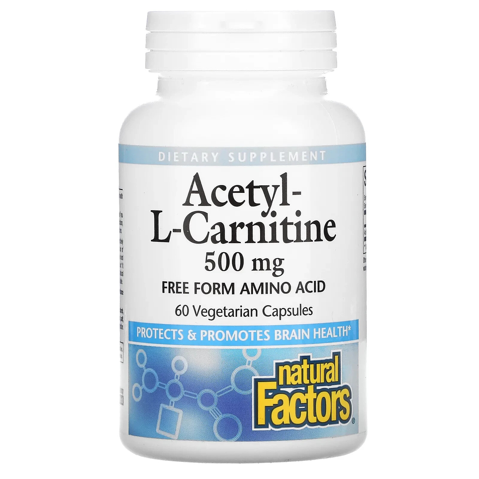 Natural Factors, Acetyl-L-Carnitine, 500 mg, 120 Vegetarian Capsules
